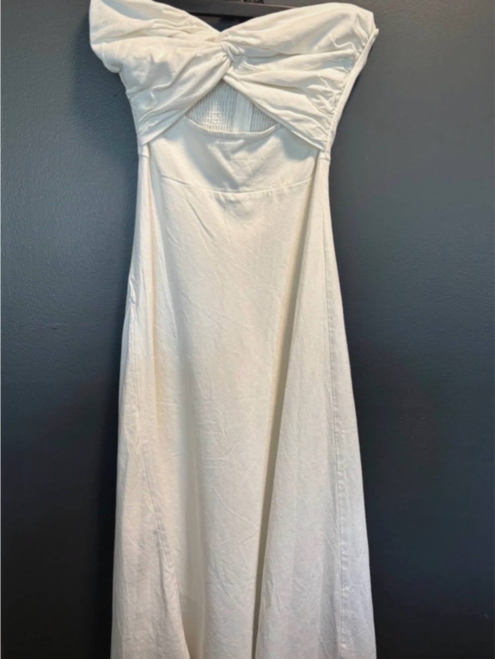 Petal & Pup Cream Strapless Twist-Bust Maxi Dress